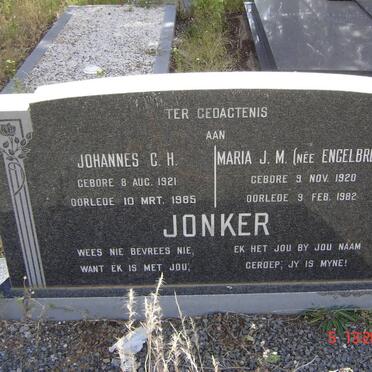 JONKER Johannes C.H. 1921-1985 &amp; Maria J.M. ENGELBRECHT 1920-1982
