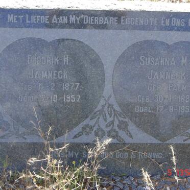 JAMNECK Fredrik H. 1877-1957 &amp; Susanna J.J. PALM 1888-1955