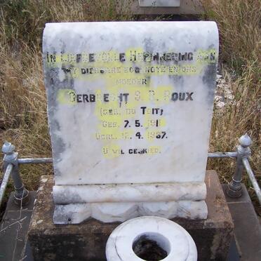 ROUX Gerbrecht S.R. nee du TOIT 1911-1937