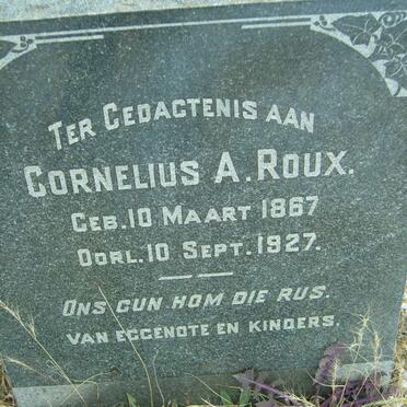 ROUX Cornelius A. 1867-1927