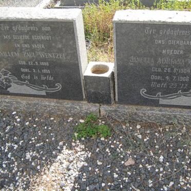 WENTZEL Willem Paul 1888-1955 &amp; Janetta Adriana 1904-1966