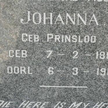 WENTZEL Johanna nee PRINSLOO 1888-1967