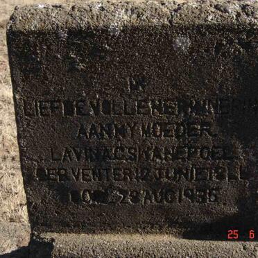 SWANEPOEL Jacob J. 184?-1913 &amp; Lavina C. VENTER 1846-193?