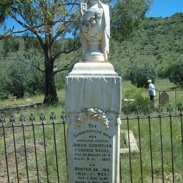 VOGEL Johan Christian Hendrik 1838-1892 &amp; Hester Jacoba DE WET 1842-1915 