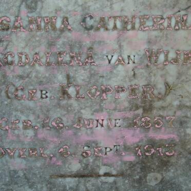 WIJK Susanna Catherina Magdalena, van nee KLOPPER 1857-1913