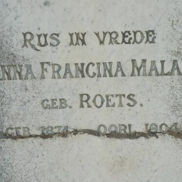 MALAN Anna Francina nee ROETS 1874-1904