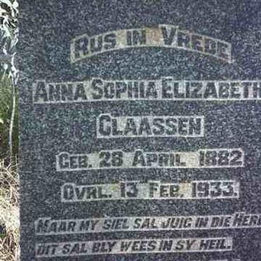 CLAASSEN Anna Sophia Elizabeth 1882-1933