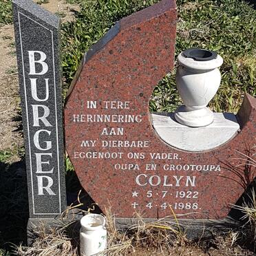 BURGER Colyn 1922-1988 &amp; Gertruida Jacoba 1924-2001