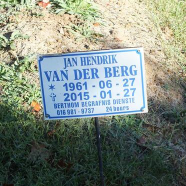 BERG Jan Hendrik, van der 1961-2015