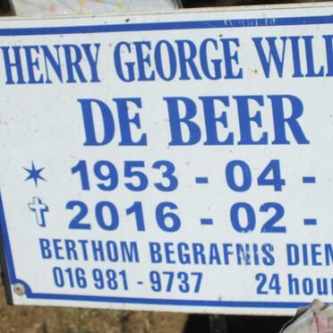 BEER Henry George Willem, de 1953-2016