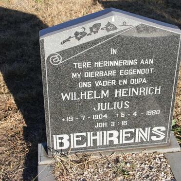 BEHRENS Wilhelm Heinrich Julius 1904-1980
