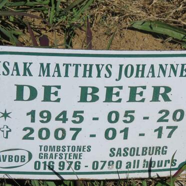BEER Isak Matthys Johannes, de 1945-2007