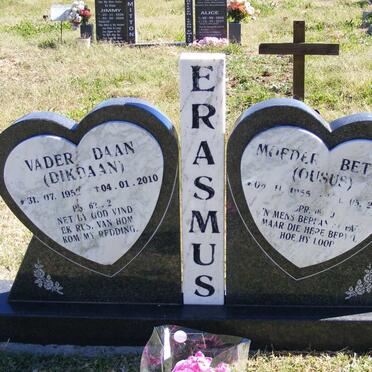 ERASMUS Daan 1952-2010 &amp; Bettie 1955-2004