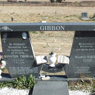 GIBBON Winston Thomas 1942-2001 &amp; Maria Maggel 1944-2011