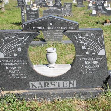 KARSTEN Hendrik Arnoldus 1935-1997 &amp; Johanna Maria 1940-1994