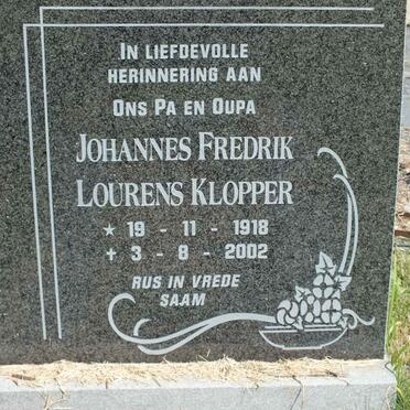KLOPPER Johannes Fredrik Lourens 1918-2002