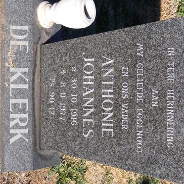KLERK Anthonie Johannes, de 1916-1977