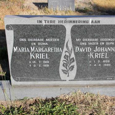 KRIEL David Johannes 1898-1980 &amp; Maria Margaretha 1901-1991