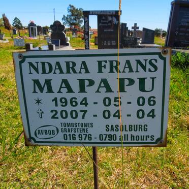 MAPAPU Ndara Frans 1964-2007