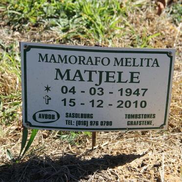 MATJELE Mamorafo Melita 1947-2010