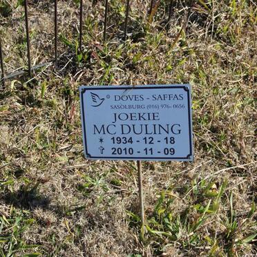 McDULING Joekie 1934-2010