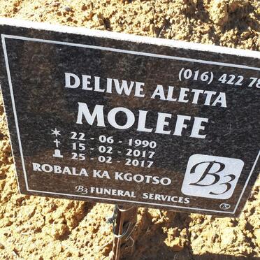 MOLEFE Deliwe Aletta 1990-2017