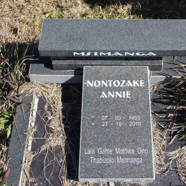 MSIMANGA Nontozake Annie 1953-2010