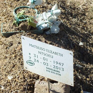 NTSOEU Matsiliso Elizabeth 1947-2013