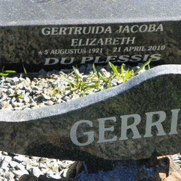 PLESSIS Gertruida Jacoba Elizabeth, du 1921-2010