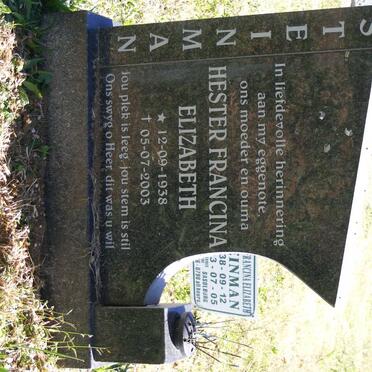 STEINMAN Hester Francina Elizabeth 1938-2003