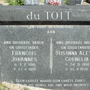 TOIT Francois Johannes, du 1910-1976 &amp; Susanna Aletta Cornelia 1914-1976