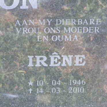 THOMPSON Theunis 1935- &amp; Irene 1946-2010