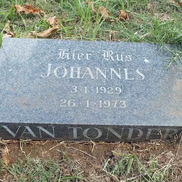 TONDER Johannes, van 1929-1973