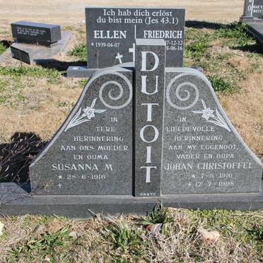 TOIT Johan Christoffel, du 1916-1998 &amp; Susanna M. 1916-