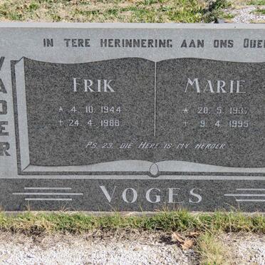 VOGES Frik 1944-1988 &amp; Marie 1937-1995