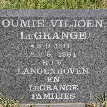 VILJOEN Oumie nee LE GRANGE 1911-1994