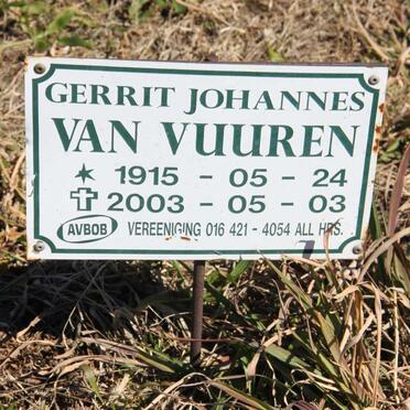 VUUREN Gerrit Johannes, van 1915-2003