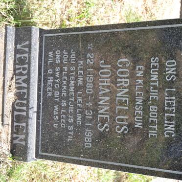 VERMEULEN Cornelus Johannes 1980-1980