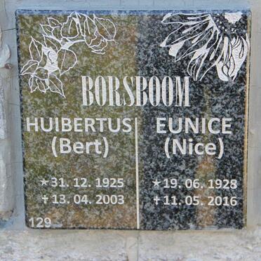 BORSBOOM Huibertus 1925-2003 &amp; Eunice 1928-2016