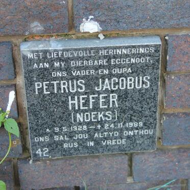 HEFER Petrus Jacobus 1928-1989