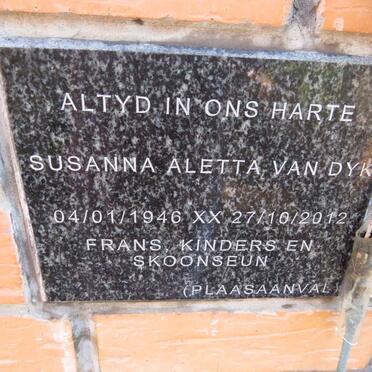 DYK Susanna Aletta, van 1946-2012