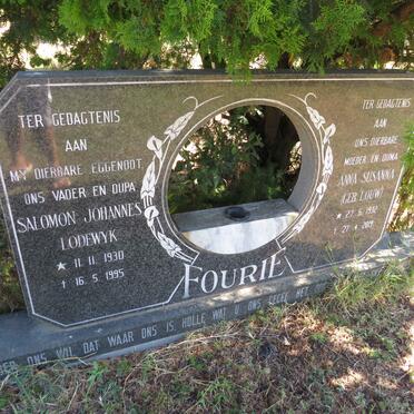 FOURIE Salomon Johannes Lodewyk 1930-1995 & Anna Susanna LOUW 1932-2019