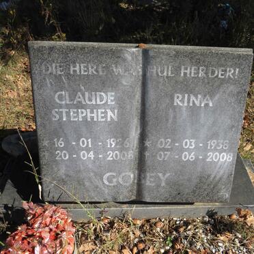 GOBEY Claude Stephen 1926-2008 &amp; Rina 1938-2008