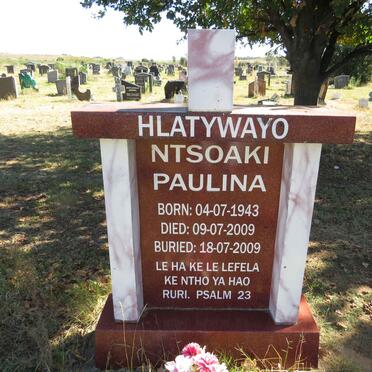 HLATYWAYO Ntsoaki Paulina 1943-2009