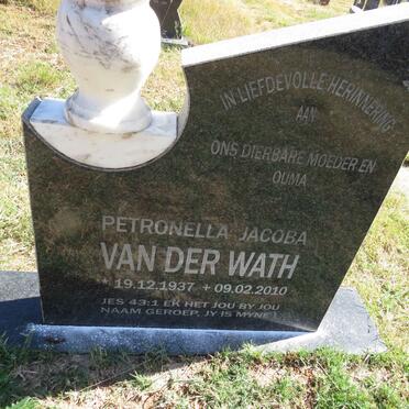 WATH Petronella Jacoba, van der 1937-2010