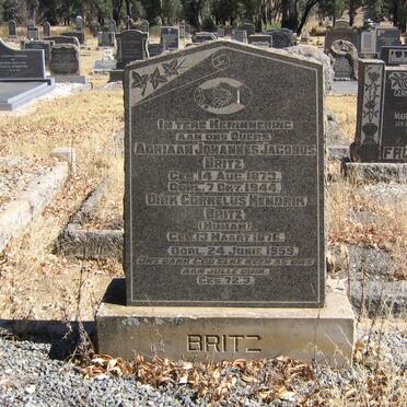 BRITZ Adriaan Johannes Jacobus 1873-1944 &amp; Dirk Cornelus Hendrin HUMAN 1876-1959