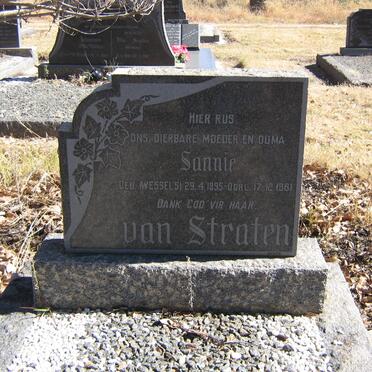 STRATEN Sannie, van nee WESSELS 1895-1961