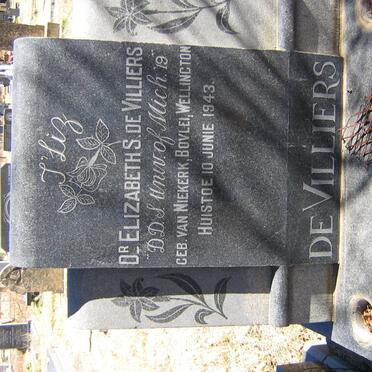 VILLIERS Elizabeth S., de nee VAN NIEKERK -1943