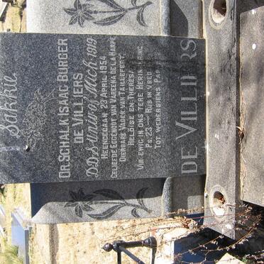 VILLIERS Schalk Isaac Burger, de -1954