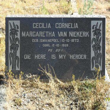 NIEKERK Cicilia Cornelia Margretha, van nee SWANEPOEL 1873-1959
